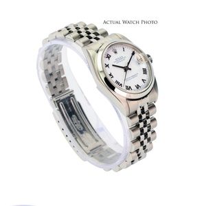 Rolex Accessories - Rolex Datejust 78240 White Roman Dial Smooth Bezel Rolex Accessories - Rolex Datejust 78240 White Roman Dial Smooth Bezel